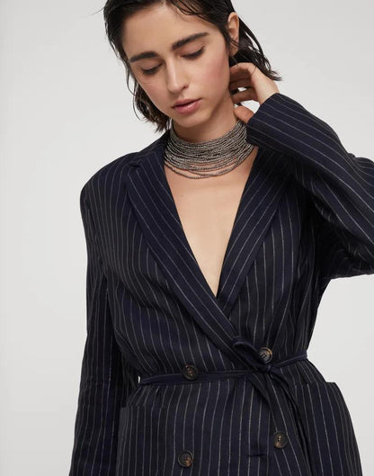 Bicolor Cotton Blazer