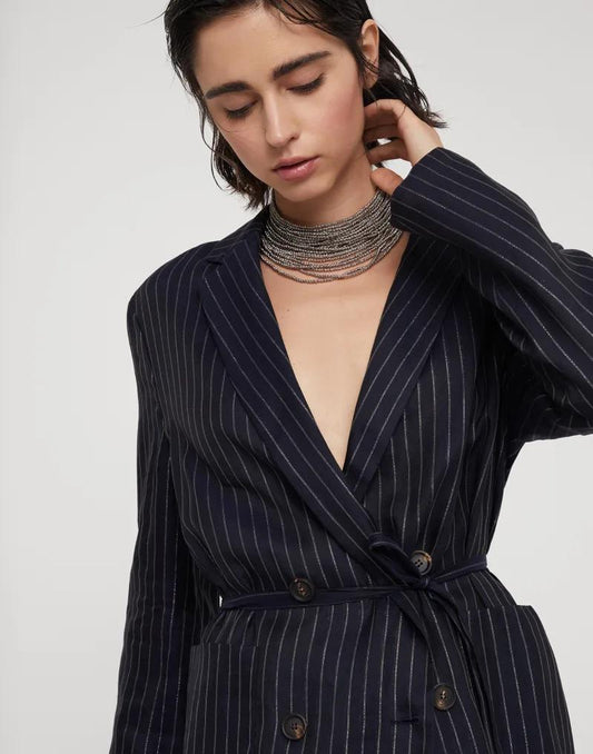 Bicolor Cotton Blazer