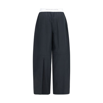 Black Cotton Casual Pants