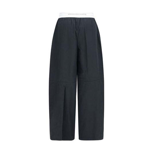 Black Cotton Casual Pants
