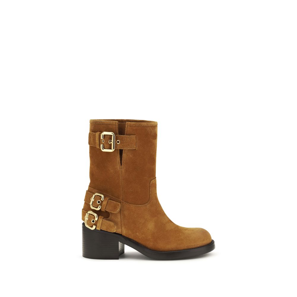 Brown Calf Leather Bos Taurus Ankle Boots