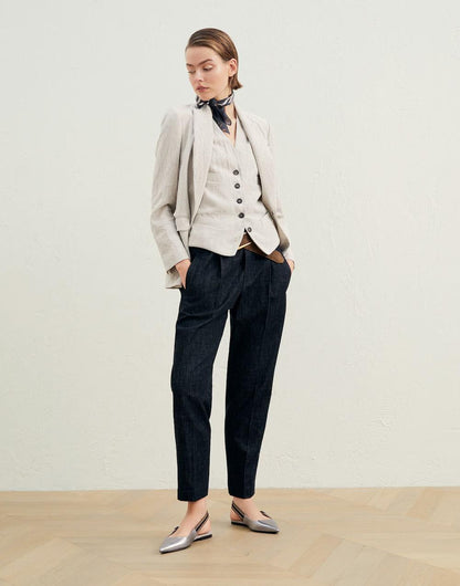 Black Cotton Casual Pants