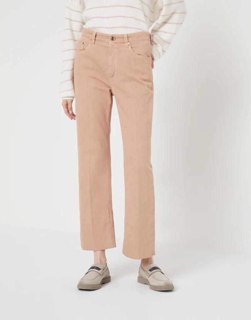 Orange Cotton Casual Pants