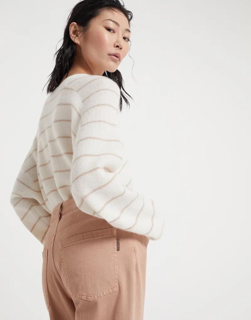 Orange Cotton Casual Pants