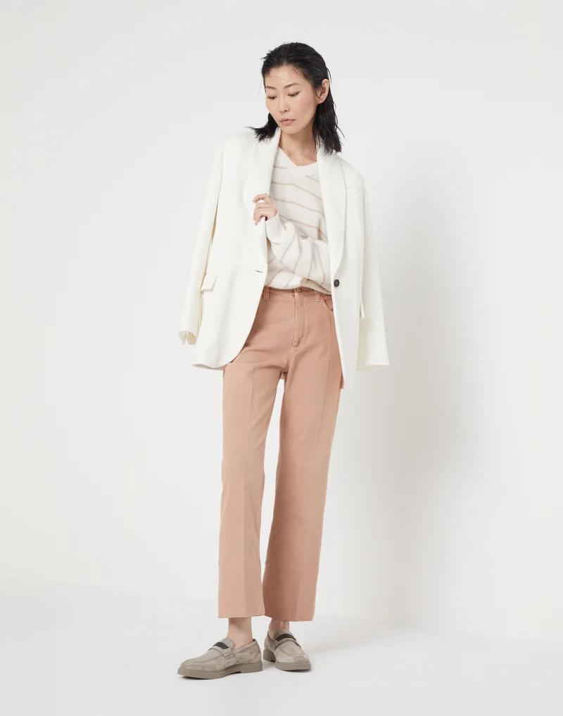 Orange Cotton Casual Pants