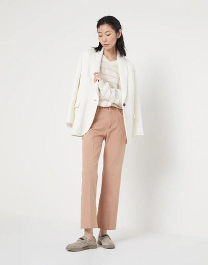 Orange Cotton Casual Pants