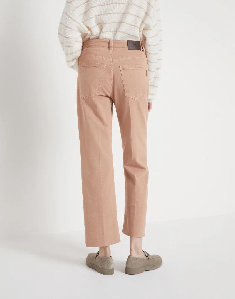 Orange Cotton Casual Pants