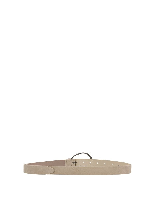 Beige Leather Regular Belt