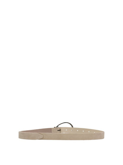 Beige Leather Regular Belt