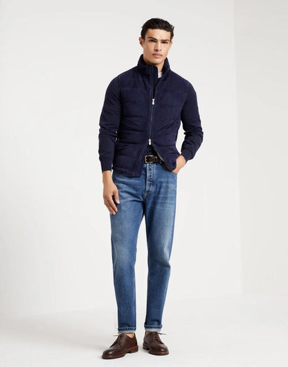 Bicolor Leather Sleveless Jacket