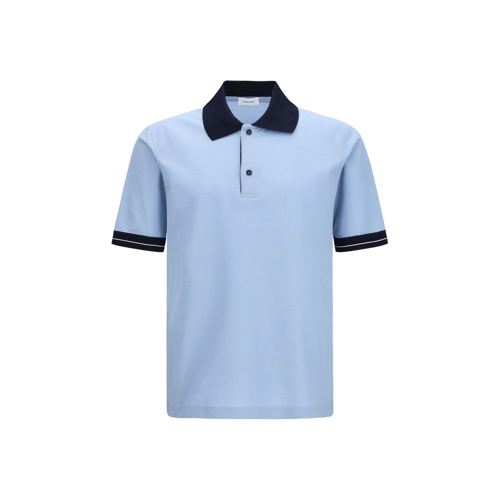 Blue Cotton Polo Shirt
