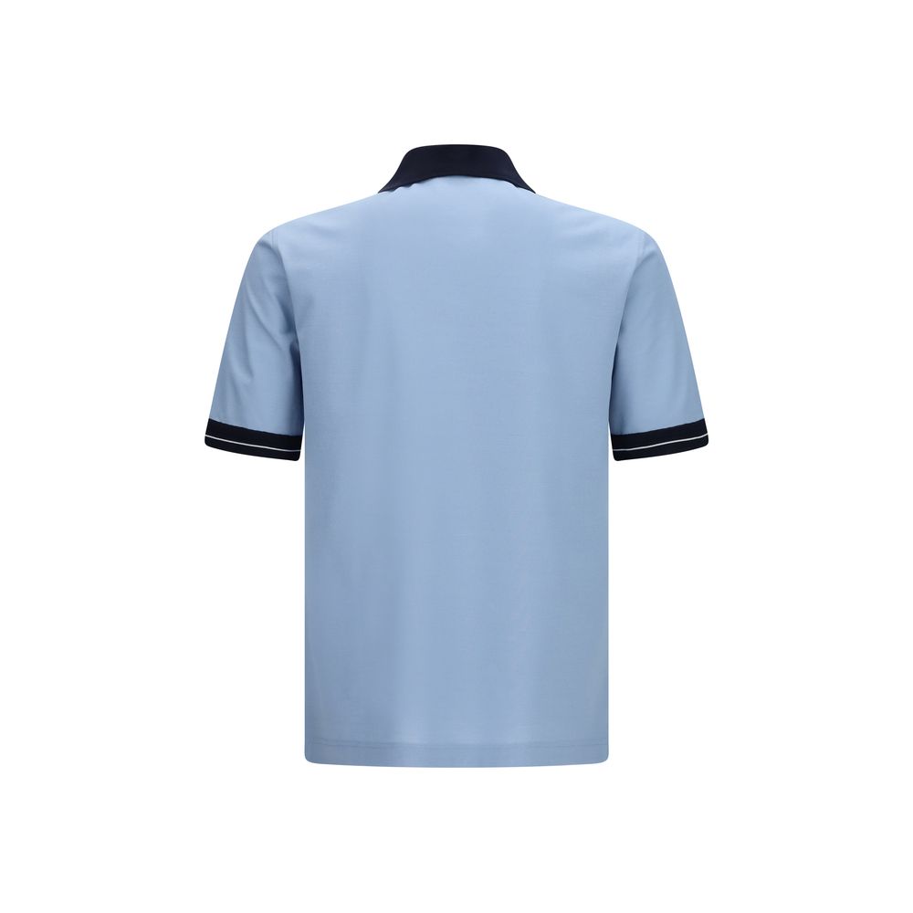Blue Cotton Polo Shirt