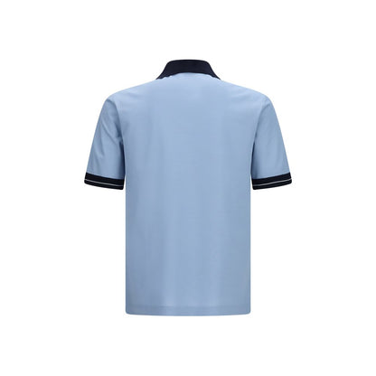 Blue Cotton Polo Shirt