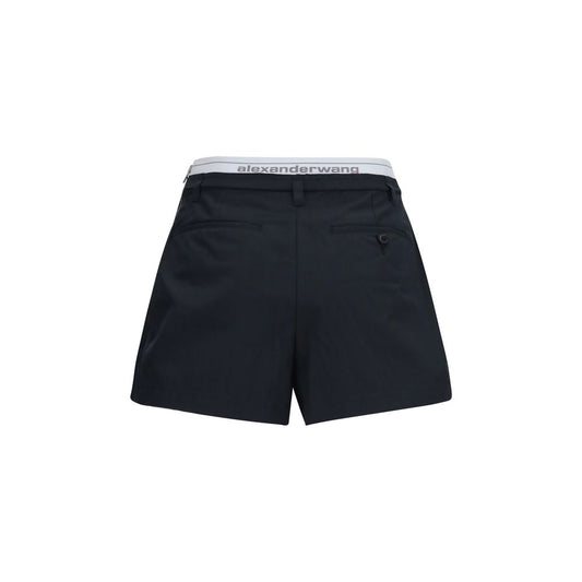 Black Cotton Bermuda Shorts