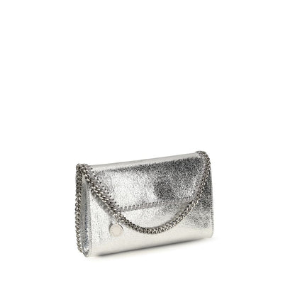 Silver Polyester Shoulder Bag