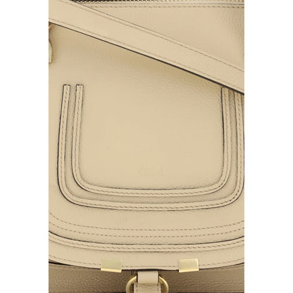 Beige Calf Leather Bos Taurus Handbag