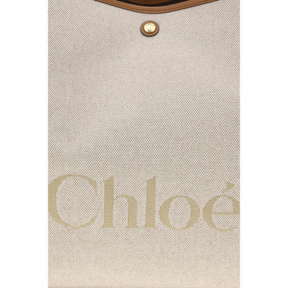 Beige Cotton Shoulder Bag