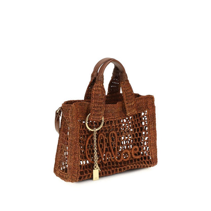 Brown Raffia Shoulder Bag