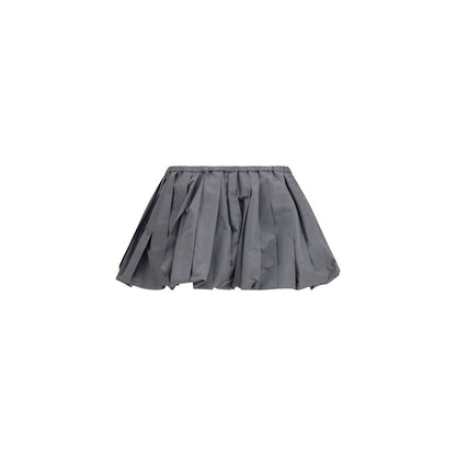 Gray Polyester Mini Skirt
