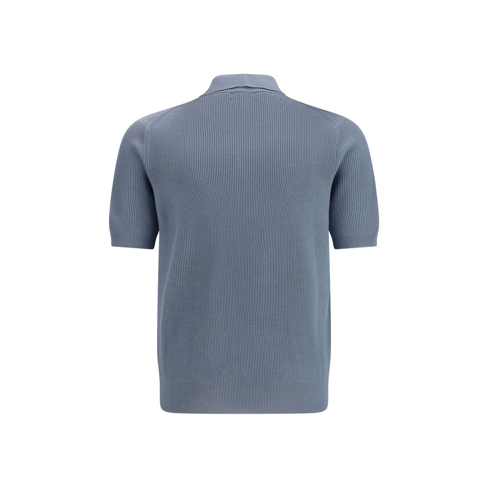 Blue Cotton Polo Shirt