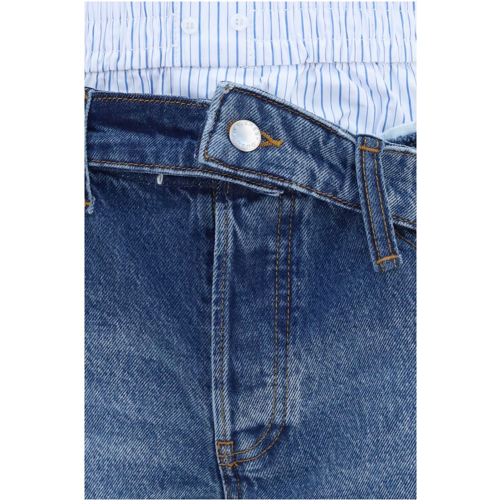 Blue Cotton Bermuda Shorts