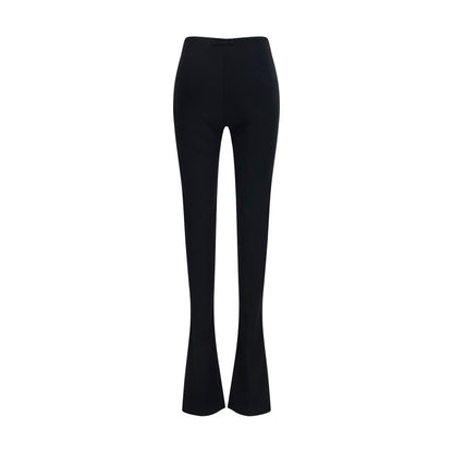 Black Viscose Flared Pants