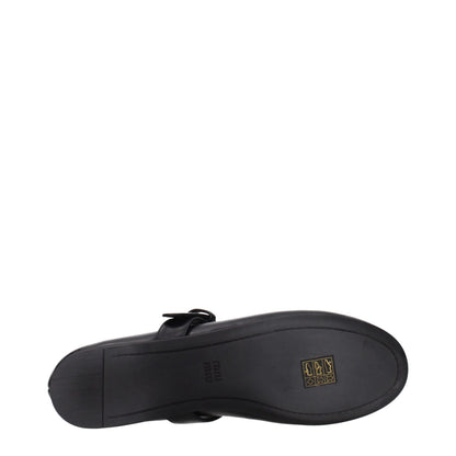 Black Leather Ballet Flats