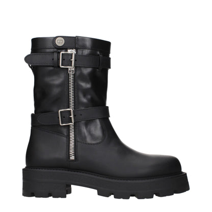 Black Leather Ankle Boots