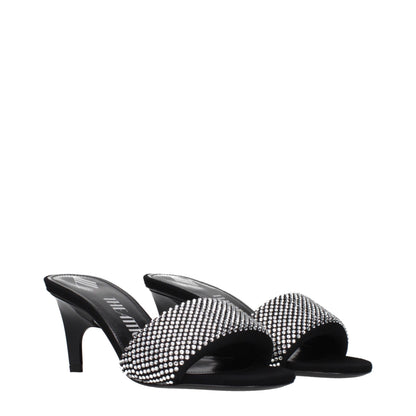 Black Fabric Platform Sandals