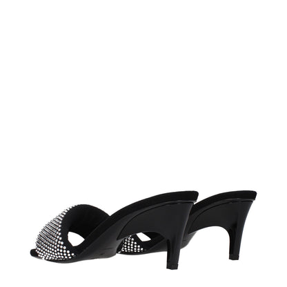 Black Fabric Platform Sandals