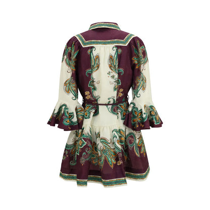 Multicolor Linen Casual Dress