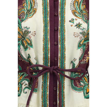 Multicolor Linen Casual Dress