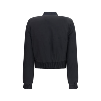 Black Polyester Bomber