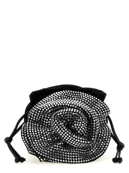Black Viscose Crossbody Bag