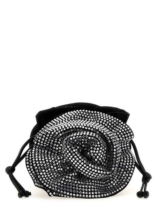 Black Viscose Crossbody Bag
