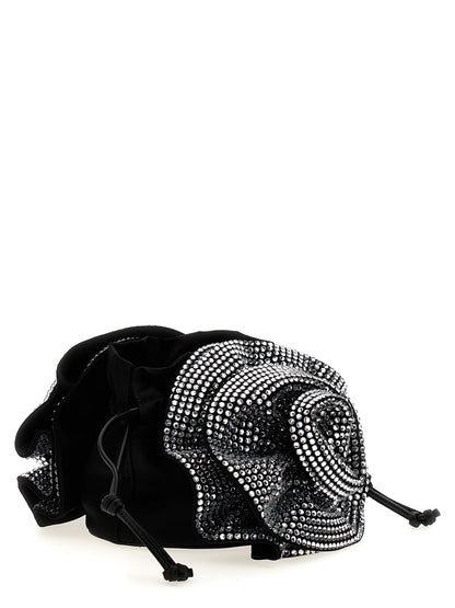 Black Viscose Crossbody Bag