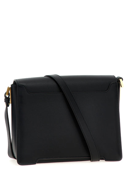 Black Calfskin Shoulder Bag