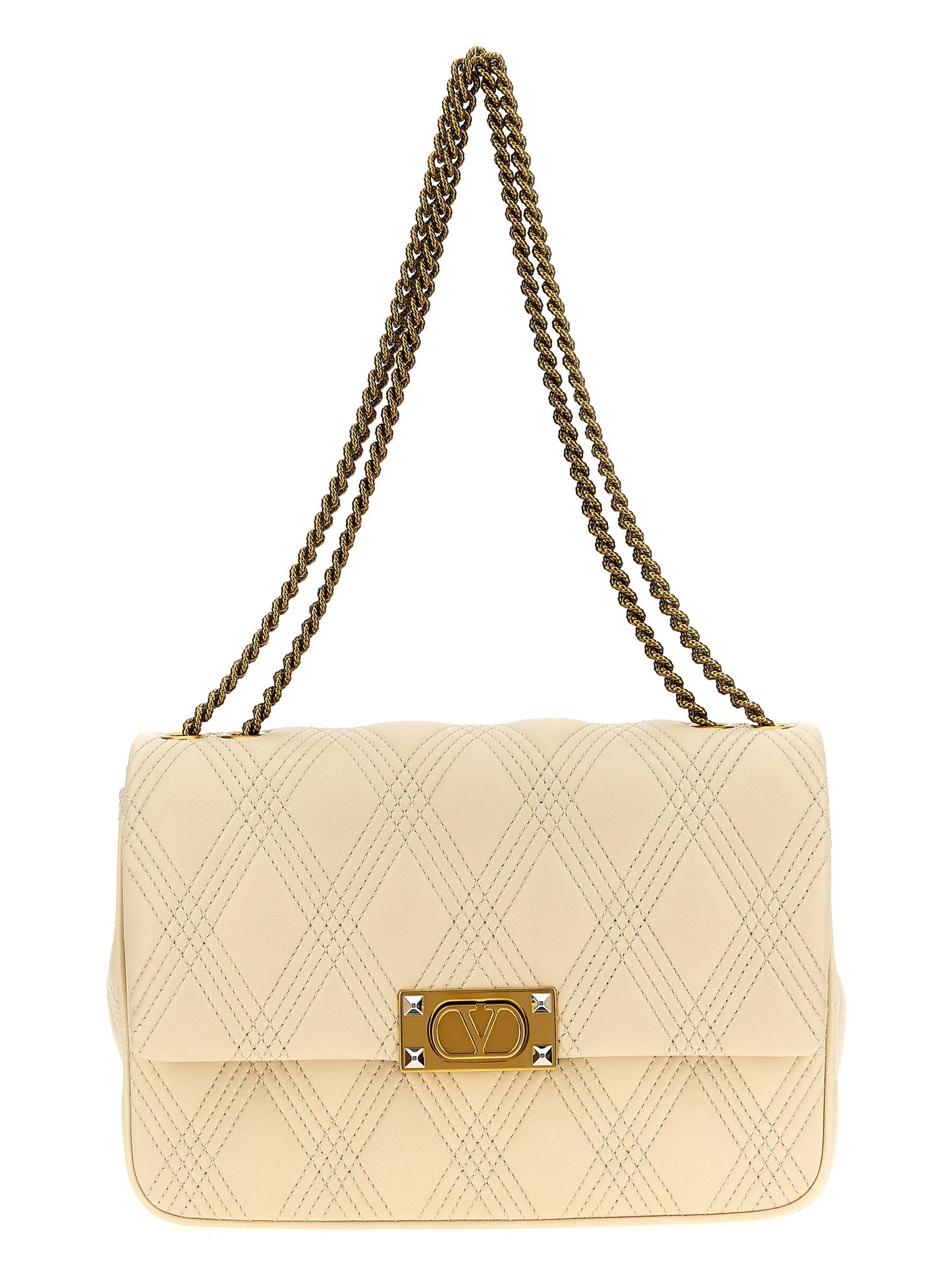 White Lamb Leather Shoulder Bag