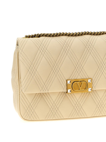 White Lamb Leather Shoulder Bag