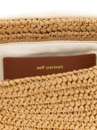Beige Raffia Shoulder Bag