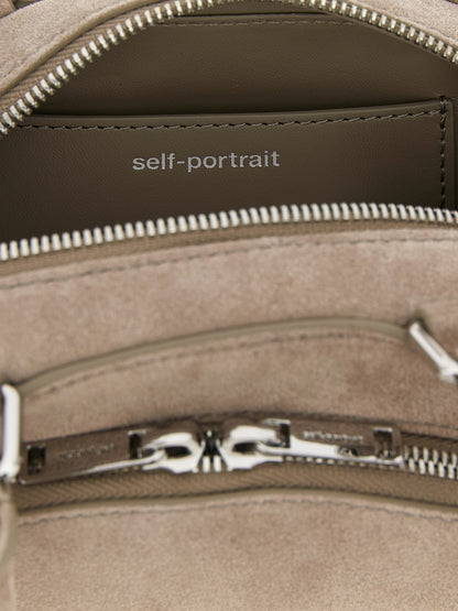 Gray Lamb Leather Shoulder Bag