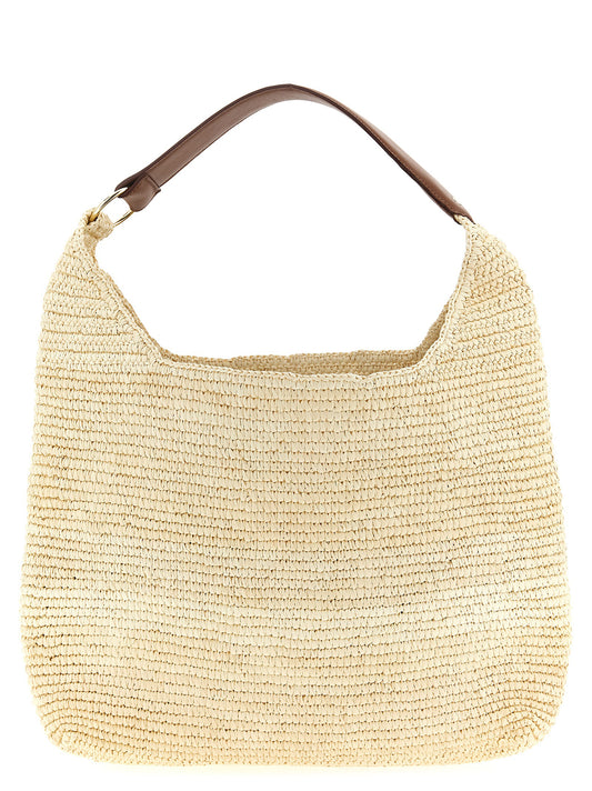 Brown Raffia Shoulder Bag