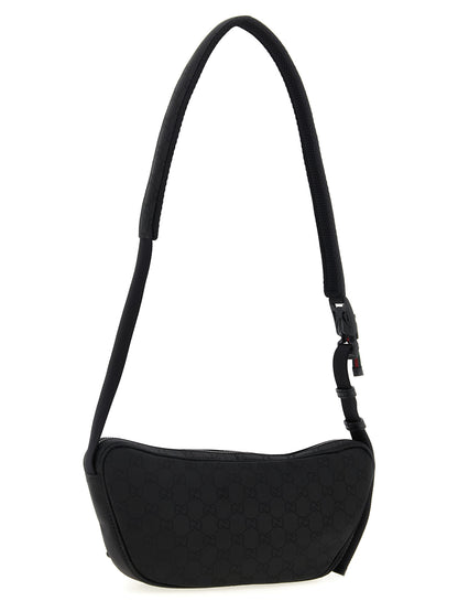 Black Polyester Crossbody Bag