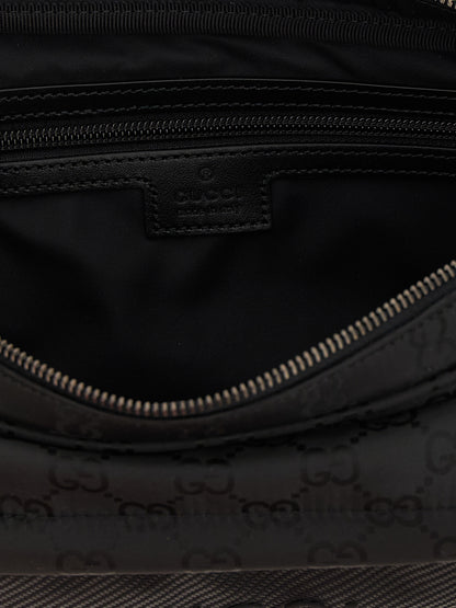 Black Polyester Crossbody Bag