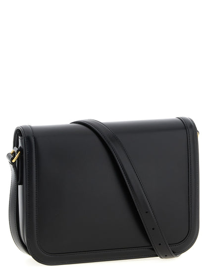 Black Calfskin Shoulder Bag