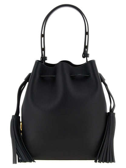 Black Calfskin Shoulder Bag