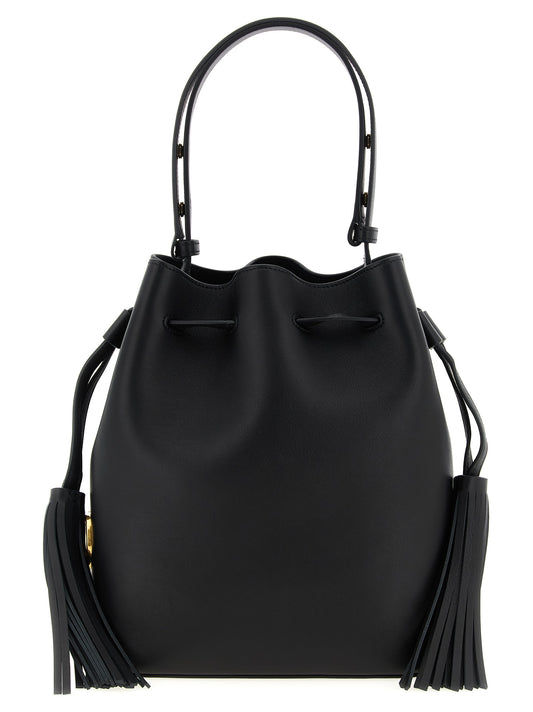 Black Calfskin Shoulder Bag