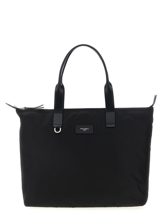 Black Polyamide Tote Bag