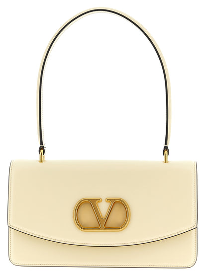 White Calfskin Shoulder Bag