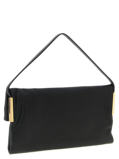 Black Calfskin Shoulder Bag